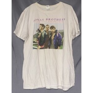 Jonas Brothers Shirt Short Sleeve Crew Neck Concert Shirt Band Tee Music White L
